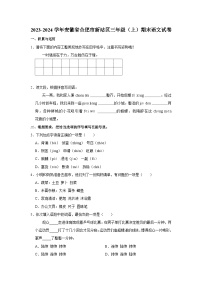 安徽省合肥市新站区2023-2024学年三年级上学期期末语文试卷