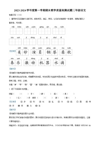 01，2023-2024学年山东省聊城市阳谷县部编版三年级上册期末考试语文试卷