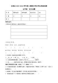 2023-2024学年四川省成都市双流区部编版五年级上册期末考试语文试卷（原卷版+解析版）