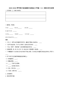 2023-2024学年四川省成都市双流区部编版六年级上册期末考试语文试卷（原卷版+解析版）