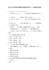 2023-2024学年河北省衡水市景县五年级上学期期末语文试卷（含答案）