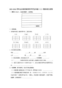 山东省济南市市中区2023-2024学年五年级上学期期末语文试卷