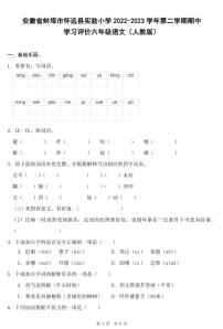 安徽省蚌埠市怀远县实验小学2022-2023学年度第二学期期中教学质量评估六年级语文（人教版）正文