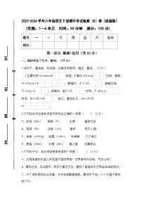 2023-2024学年六年级语文下册期中考试检测（B）卷（统编版）