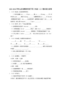 2023-2024学年山东省潍坊市坊子区三年级上学期期末语文试卷（含答案）