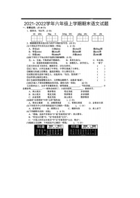 河南省南阳市南召县2021-2022学年六年级上学期期末语文试题