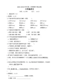 期中测试卷（试题+答案）2023-2024学年统编版语文六年级下册