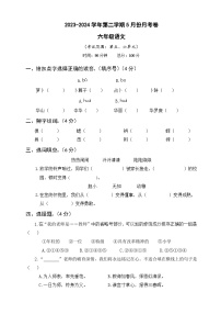 六年级语文下册5月份月考五六单元卷（原卷+答案）2023-2024学年第二学期部编版