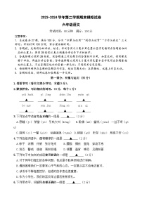 六年级语文期末综合模拟试卷（原卷+答案与解释）2023-2024学年下册统编版