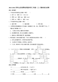 2023-2024学年山东省青岛市胶州市三年级上学期期末语文试卷（含答案）