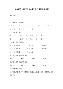 小学语文人教部编版四年级下册白桦一课一练