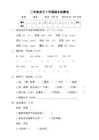 期末检测卷（试题）2023-2024学年统编版语文二年级下册