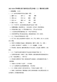 2023-2024学年浙江省宁波市北仑区五年级上学期期末语文试卷（含答案）