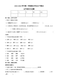 2023-2024学年山东省菏泽市巨野县部编版五年级上册期末考试语文试卷（原卷版+解析版）