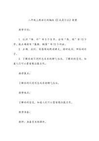 人教部编版二年级上册我是什么教学设计
