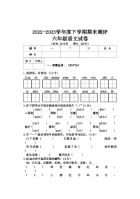 河北省保定地区2022-2023学年六年级下学期综合素质测评期末语文试卷