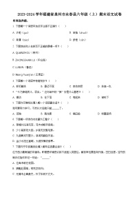 2023-2024学年福建省泉州市永春县部编版六年级上册期末考试语文试卷（原卷版+解析版）