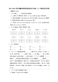 2023-2024学年安徽省阜阳市临泉县六年级上学期期末语文试卷（含答案）