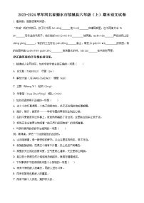 2023-2024学年河北省衡水市故城县部编版六年级上册期末考试语文试卷（原卷版+解析版）