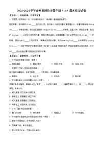 2023-2024学年山东省潍坊市部编版四年级上册期末考试语文试卷（原卷版+解析版）