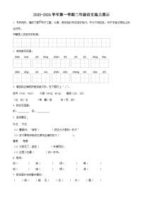 2023-2024学年山东省德州市平原县部编版二年级上册期末考试语文试卷（原卷版+解析版）