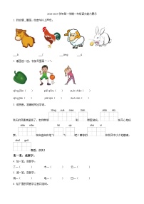 2023-2024学年山东省德州市平原县部编版一年级上册期末考试语文试卷（原卷版+解析版）