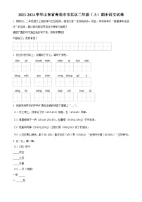 2023-2024学年山东省青岛市市北区部编版二年级上册期末考试语文试卷（原卷版+解析版）