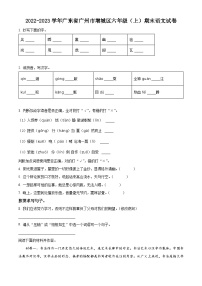 2023-2024学年广东省广州市增城区部编版六年级上册期末考试语文试卷（原卷版+解析版）