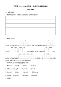 2023-2024学年山东省德州市平原县部编版五年级上册期末考试语文试卷（原卷版+解析版）