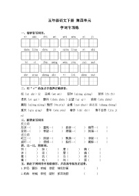 五年级下册语文 第四单元-字词专项练（原卷+答案）2023-2024学年统编版