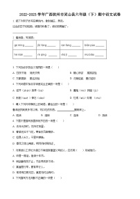 2022-2023学年广西钦州市灵山县部编版六年级下册期中考试语文试卷（原卷版+解析版）