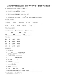 2022-2023学年山东省济宁市梁山县部编版二年级下册期中考试语文试卷（原卷版+解析版）