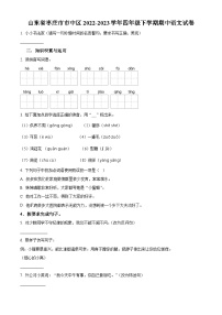 2022-2023学年山东省枣庄市市中区部编版四年级下册期中考试语文试卷（原卷版+解析版）