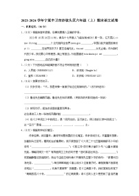 宁夏回族自治区中卫市沙坡头区2023-2024学年六年级上学期期末语文试卷