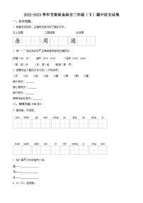 2022-2023学年甘肃省金昌市部编版二年级下册期中考试语文试卷（原卷版+解析版）