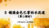 人教部编版三年级上册铺满金色巴掌的水泥道完整版作业课件ppt