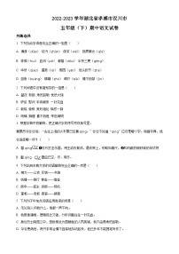 2022-2023学年湖北省孝感市汉川市部编版五年级下册期中考试语文试卷（原卷版+解析版）