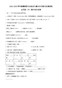 2022-2023学年新疆维吾尔自治区乌鲁木齐市新市区集团校部编版五年级下册期中考试语文试卷（原卷版+解析版）