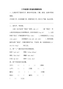 期中质量检测模拟卷（三）-2023-2024学年语文六年级下册统编版