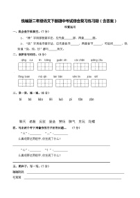 统编版二年级语文下册期中考试综合复习练习题（含答案）