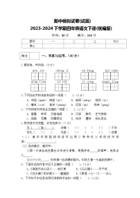 期中模拟试卷(试题)2023-2024学年下学期四年级语文下册(统编版).1