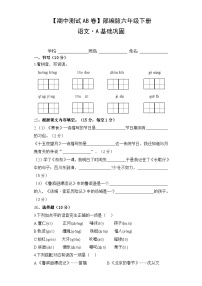 期中基础巩固卷+六年级下册+2023-2024学年语文+统编版