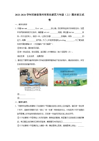 河南省郑州市郑东新区2023-2024学年六年级上学期期末语文试题（含答案）