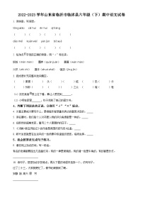 2022-2023学年山东省临沂市临沭县部编版六年级下册期中考试语文试卷（原卷版+解析版）