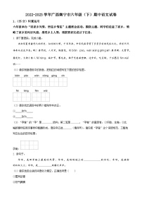 2022-2023学年广西壮族自治区南宁市部编版六年级下册期中考试语文试卷（原卷版+解析版）