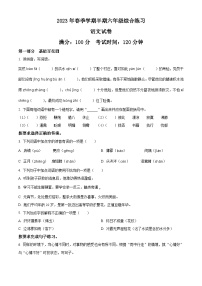 2022-2023学年贵州省铜仁市松桃县部编版六年级下册期中考试语文试卷（原卷版+解析版）