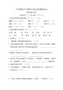 统编版六年级语文下册第六单元综合测试卷A（含答案）