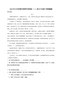 统编版语文六年级下册2024年小升初课外阅读专项训练（二）（含答案）