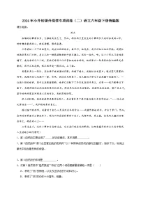 统编版语文六年级下册2024年小升初课外阅读专项训练（二）（含答案）