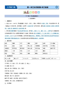 第一单元（知识清单）-2023-2024学年六年级语文下学期期中核心考点集训（统编版）